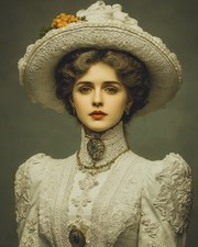 Vintage Victorian Woman Portrait Wall Art Print 8x10 Classic Beauty - 260327A138