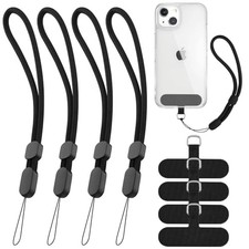 4-Pack Phone Wrist Strap, Adjustable Hand Wrist Strap Lanyard with 4pcs Black
