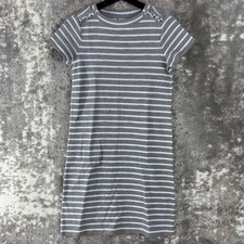 Loft Sz XS Striped Textured Short Sleeve Shirt Dress Shift Minimalist