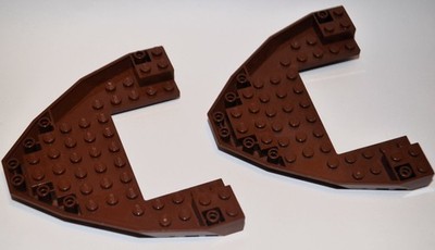 Lego #47404 Boat Bow Stern Brick 10 x 12 x 1 Reddish Brown 2PC