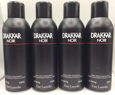 DRAKKAR NOIR By Guy Laroche for Men Deodorant Body Spray 5.8 oz   PACK OF 4  