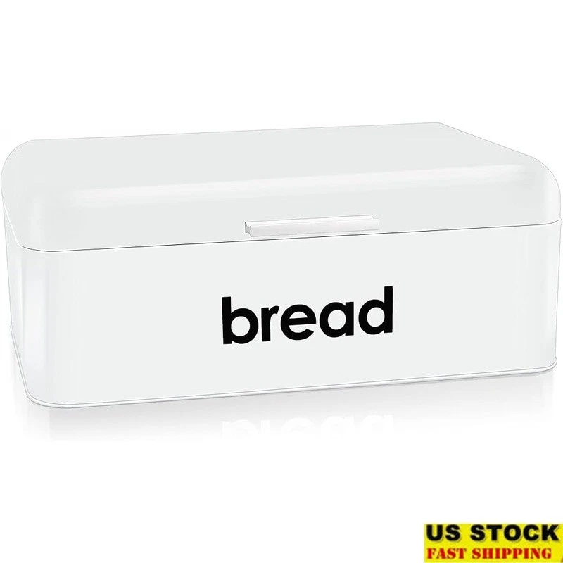 Durable Metal Bread Box W/ Swing Up Cover Airtight Storage Kitchen Organizer New