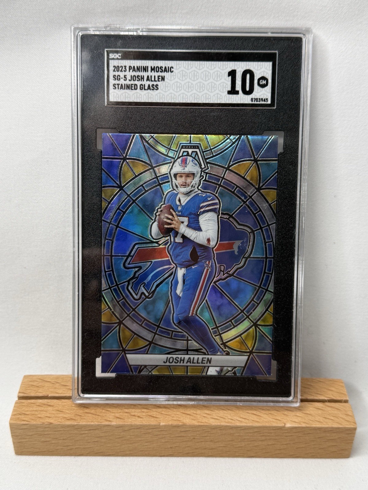 2023 PANINI MOSAIC - JOSH ALLEN #SG-5 STAINED GLASS SSP GEM SGC 10 POP 6 PRIZM