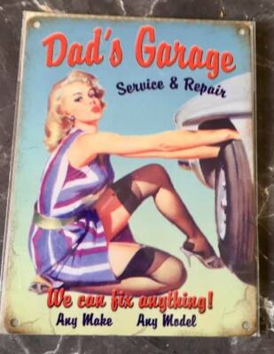 Blechschild: Dads Garage Service + Repair- neu + ovp 15 x 20 we can fix anything