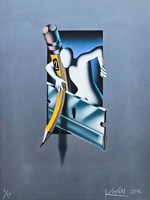 MARK KOSTABI Drawn to the edge 2016 1/50 HAND SIGNEDURBAN ART US ARTIST abstract