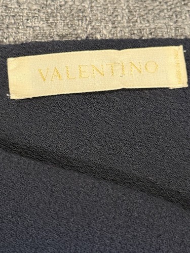 Vntg VALENTINO Size 4 Navy Polyester Sleeveless Sheath Cocktail Suit Dress - Picture 3 of 5