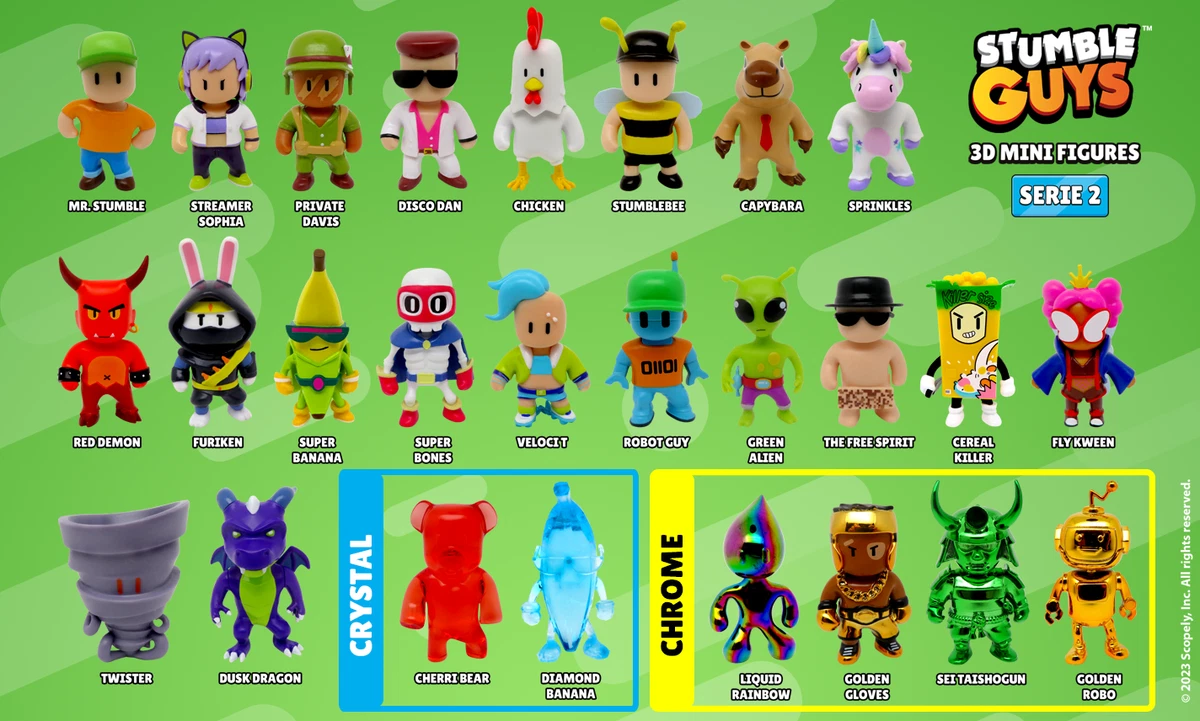 STUMBLE GUYS STUMBLE 3D MINI FIGURES SURPRISE SACHETS COLLECTION SERIES 2  +