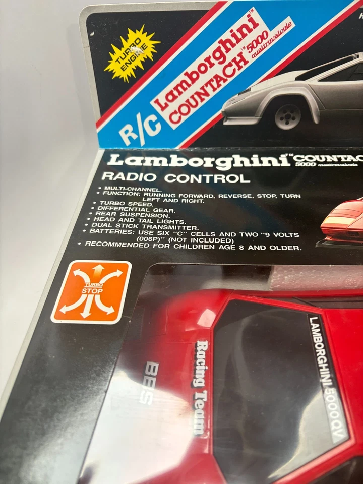 NEW VTG LAMBORGHINI COUNTACH 5000 QV RC Car SUNCON Radio Controlled Shack Red - Image 2 of 4