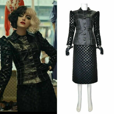 Cruella de Vil Cruella Emma Stone Cosplay Costume Halloween