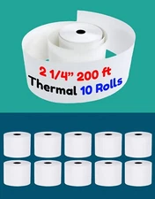 2 1/4" x 200' Thermal Receipt Paper 10 Rolls Cash Register BPA Free for Sam4s