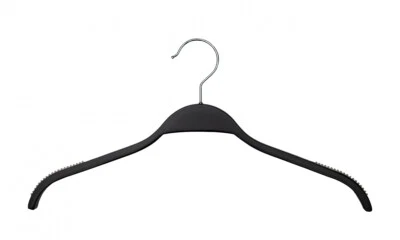 GOODSFORBUSINESS GMBH Schichtholzbügel schwarz ohne Steg mit Gummierung, 38 cm breit