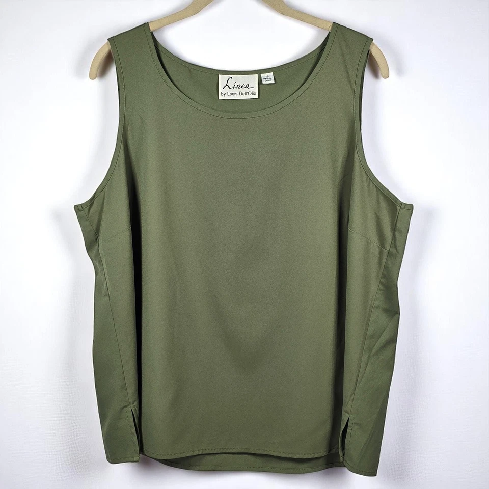 Conjunto de chaqueta y camiseta sin mangas Linea by Louis Dell'Olio de encaje verde oliva mujer 16 retro Foto 3 de 4