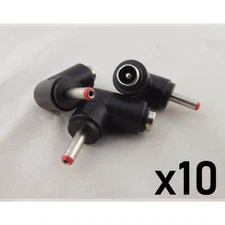 10X DC Power Connector Right Angle 5.5mm x 2.1mm Female to 3.5mm x 1.35mm Male