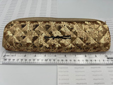 MAC Cosmetics GOLD/Black Makeup Bag Cosmetic Case Holiday 8"x5"x3" NEW SEE PIC.