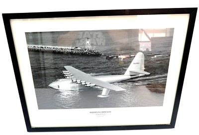 HUGHES H-4 HERCULES ''The Spruce Goose'' Framed & Matted Photograph 25.5'' x 19.25''