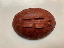 Older Leather belt buckle embossed design Oval shape