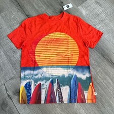 Gap Kids Boys Shirt - Surfboards - Orange - size Medium 8 - NEW 