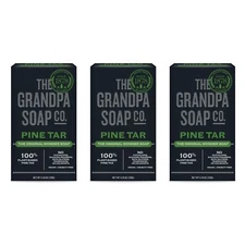Pine Tar Soap 3 Pack Natural Vegan Skin Cleaning Agent 425 Ounce Family Owned
