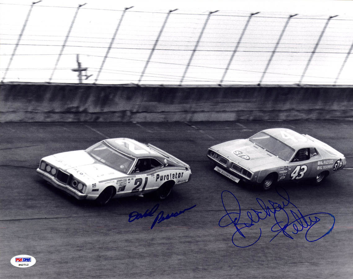 Richard Petty David Pearson SIGNED 11x14 Photo NASCAR HOF PSA/DNA AUTOGRAPHED