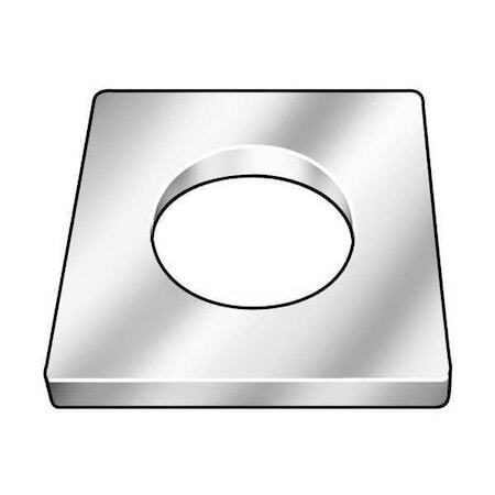 Zoro Select Z8956g Square Washer, Fits Bolt Size 5/8 In Low Carbon Steel,