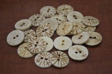 50 PCS STRIPE BROWN ROUND BUFFALO BONE SEWING BUTTONS 20mm #T-1444C