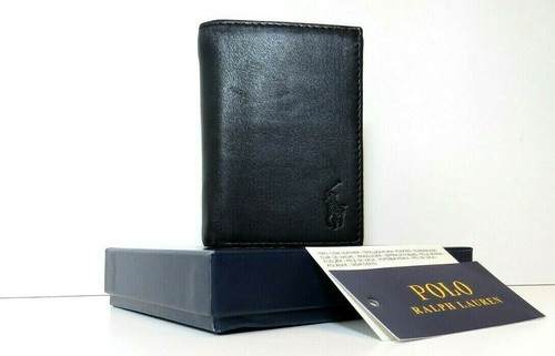 POLO Ralph Lauren da uomo CUSTODIA TRIPLA portafoglio di pelle nera con  etichette completo e Scatola Regalo | eBay