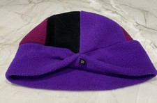 Vintage Turtle Fur Fleece Hat Beanie 90s Purple Black Magenta
