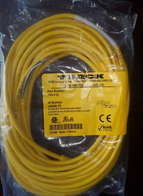 Turck PKG 4-10 Molded Cordset U0908-70 125V 2A Package Open But New