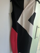 Gorgeous Calvin Klein Color Block Dress Red White Black Lined Sz 4