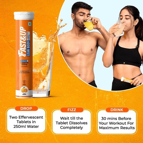 Fast&Up L-Carnitine Lean Body 2000 mg (60 Effervescent Tablets) Orange Flavour - Picture 3 of 9