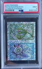2005 Pokemon Merlin Ultimate Stickers Series 7 Rayquaza/Poliwag - PSA 9