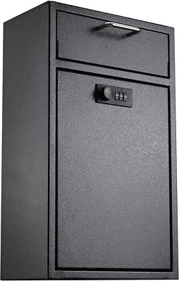 Heavy Duty Locking Wall Mailbox Drop Safe for Cash & Keys - Tamper Proof