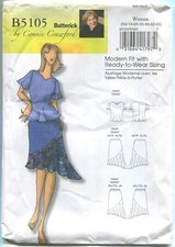 BUTTERICK B5105 CONNIE CRAWFORD WOMEN'S BLOUSE & SKIRT SZ 22W-44W UNCUT