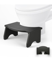 Poop Stool, Squatting Toilet Stool, Acacia Wood Bathroom Step Stool Squat...