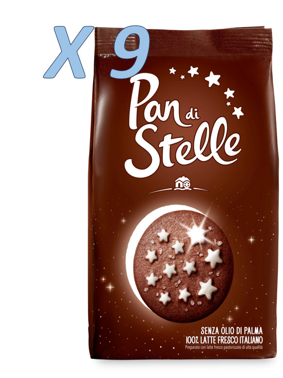 MULINO BIANCO PAN DI STELLE cocoa biscuits 9 x 350 g ( 3,150 KG)