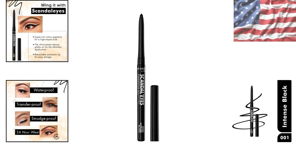 24-Hour Waterproof Eyeliner Pencil in Intense Black - ScandalEyes Collection - Image 2 of 4