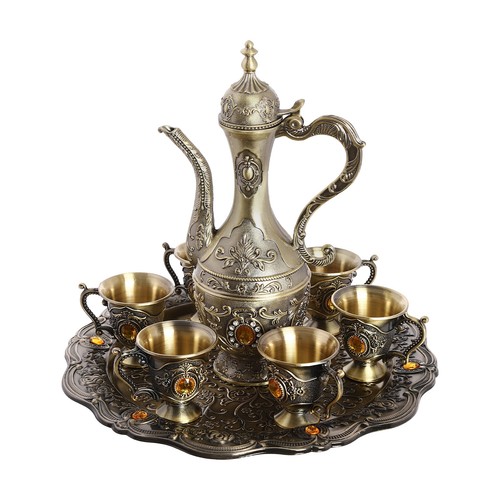 Vintage Coffee Pot And Cups Set, Tea Pot Set, 6 Teacups,1 Teapot, And 1 Tea Tray - Picture 17 of 24