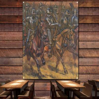 Knights Templar Banners Flag Crusades Canvas Painting Room Home Decor Tapestry 1