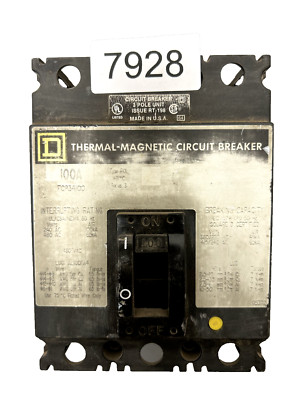 Square D FCP34100, 100 Amp, 480 Volt, 3 Pole Circuit Breaker