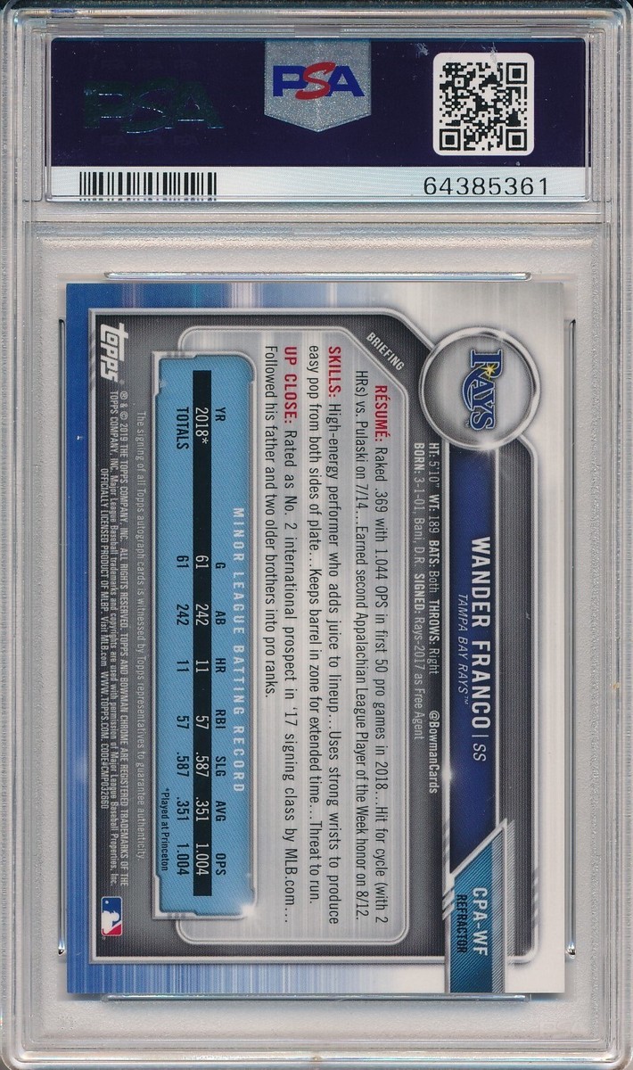 その他 2019 bowman chrome Wander Franco ref 499 2019 bowman chrome Wander Franco ref 499