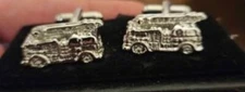 MRCUFF Presentation Gift Box Fire Truck Engine Fireman Pair Cufflinks & Polishin