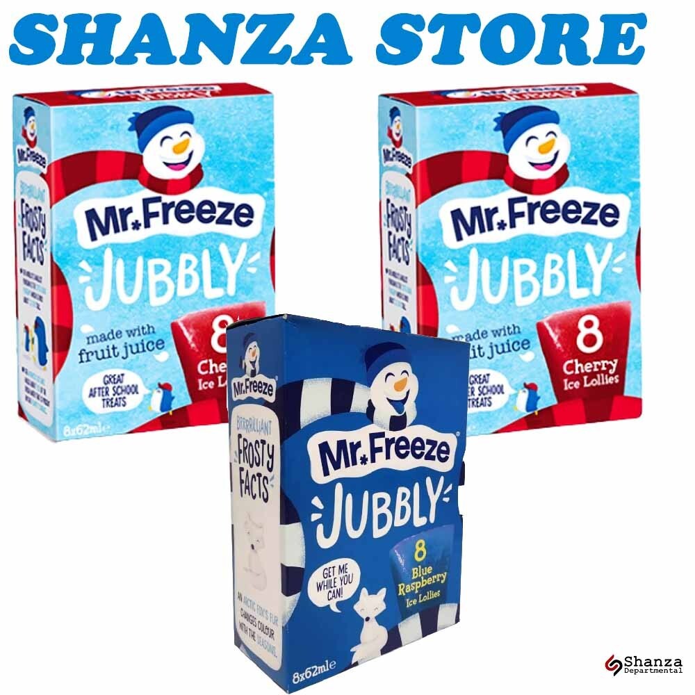 Lolly Pops Mr. Freeze Jubbly Ice Lollies Strawberry & Blue Raspberry 8 ...