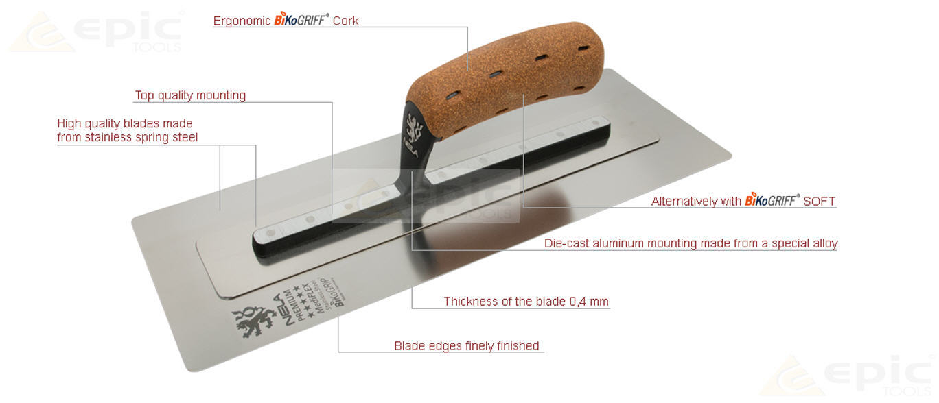 NELA MediFLEX Plasterers Plastering Finishing Trowel 8", 11", 13", 14