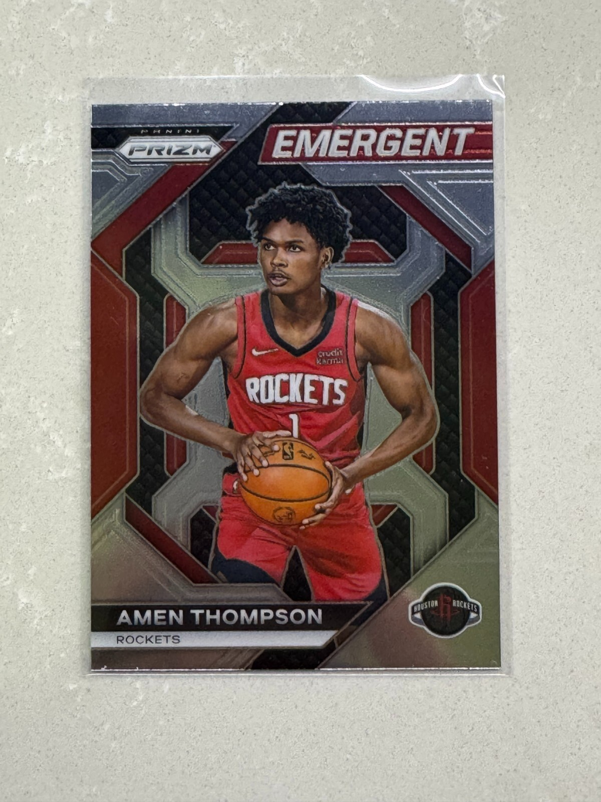 2023-24 Panini Prizm Amen Thompson Emergent RC #13 Rockets Rookie
