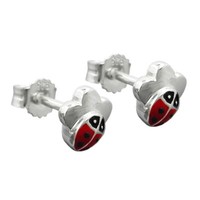 Ohrstecker MarienkäFer Mit Kleeblatt 925 Silber GlüCkszeichen Kinder Ohrschmuck