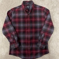 Pendleton Mason Flannel Plaid Red Black Grey Men's Size See Pics For Measure