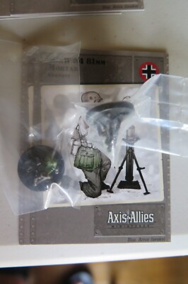 AXIS & ALLIES MINIATURES D-DAY LOT 37 SGRW 34 81MM MORTAR C WITH CARD SEALED X2
