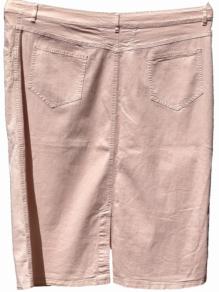 Marina Rinaldi 33 IT Gonna Jeans Rosa Pastel Pink Skirt New Rock Jeans Hellrosa - Immagine 2 di 4