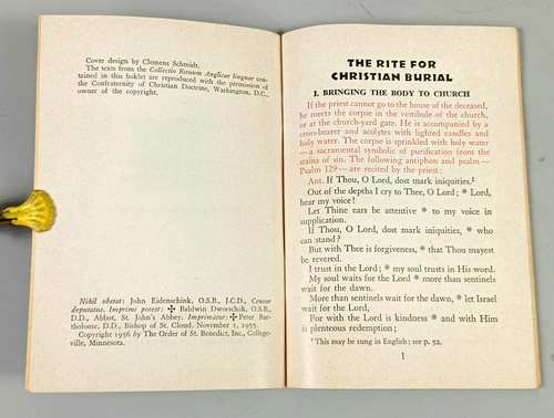 RITE FOR CHRISTIAN BURIAL & THE FUNERAL MASS from Collectio Rituum Vtg Catholic - Imagen 3 de 9