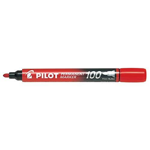 Markers 100 Permanent Marker - red - Round tip 4,5mm - Pilot-image